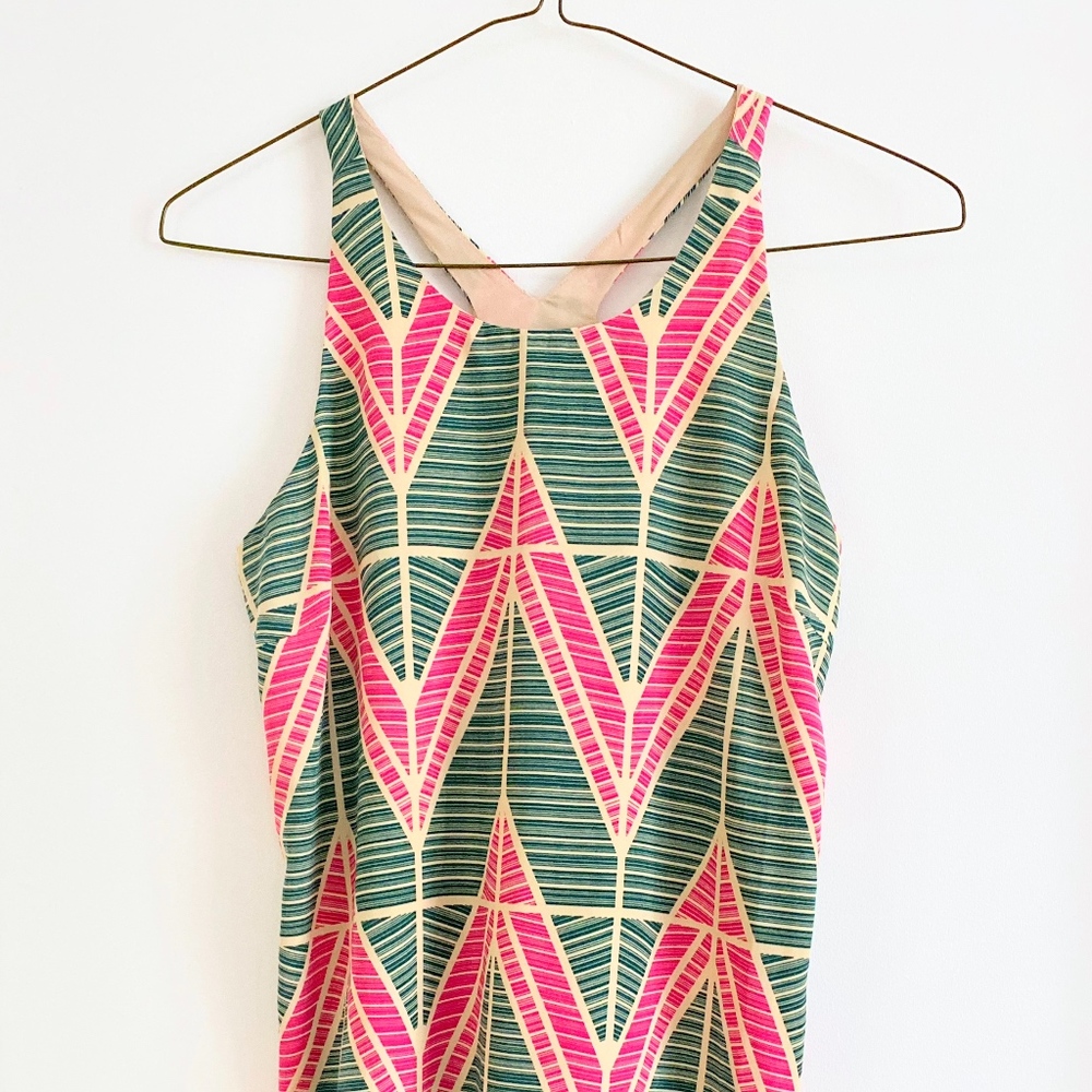 Geometric Racerback Shift Dress